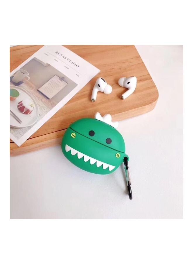 بي جي إم غطاء حماية واقي بتصميم رأس ديناصور يعبر عن الحب لسماعات أبل آيربودز برو أخضر - Image 3