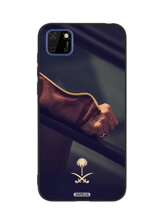 Amelia Protective Case Cover for Huawei Y5p Hand and Saudi Arabia National Sign Multicolour - Image 1