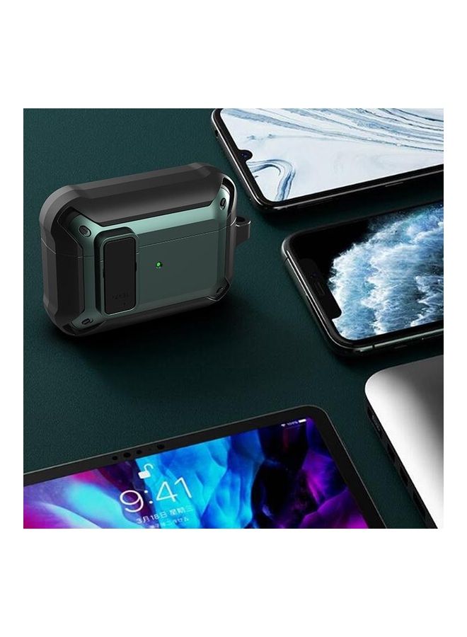 BGM Wireless Earphones Shockproof Bumblebee Silicone Protective Case with Switch for AirPods Pro Black/Green  - Image 4