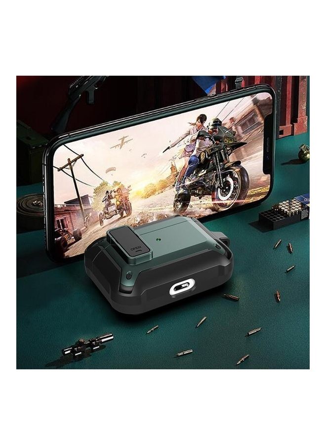 BGM Wireless Earphones Shockproof Bumblebee Silicone Protective Case with Switch for AirPods Pro Black/Green  - Image 5