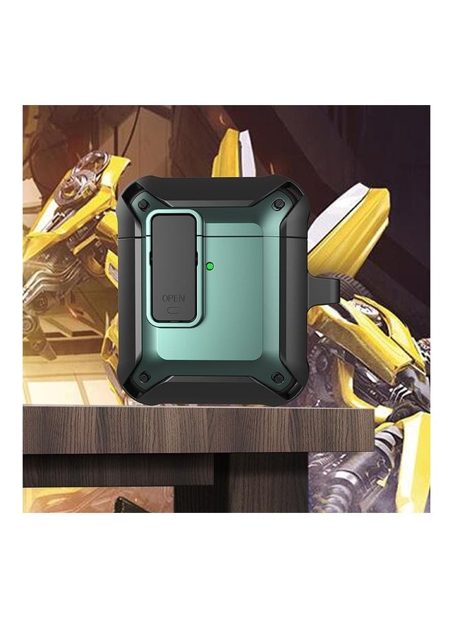 بي جي إم غطاء حماية واق مضاد للصدمات مصنوع من السيليكون بتصميم على شكل نحلة طنانة مع مفتاح لسماعات آيربودز 1/2 أسود/أخضر - Image 1