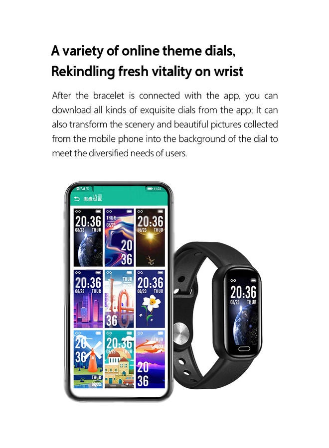 0.96in Intelligent Heart Rate Monitoring Watch Sports Watch Black  - Image 5