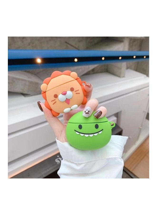 بي جي إم غطاء حماية واقي بتصميم أسد يناسب جميع أجهزة أبل آيربودز 1/2 برتقالي - Image 3