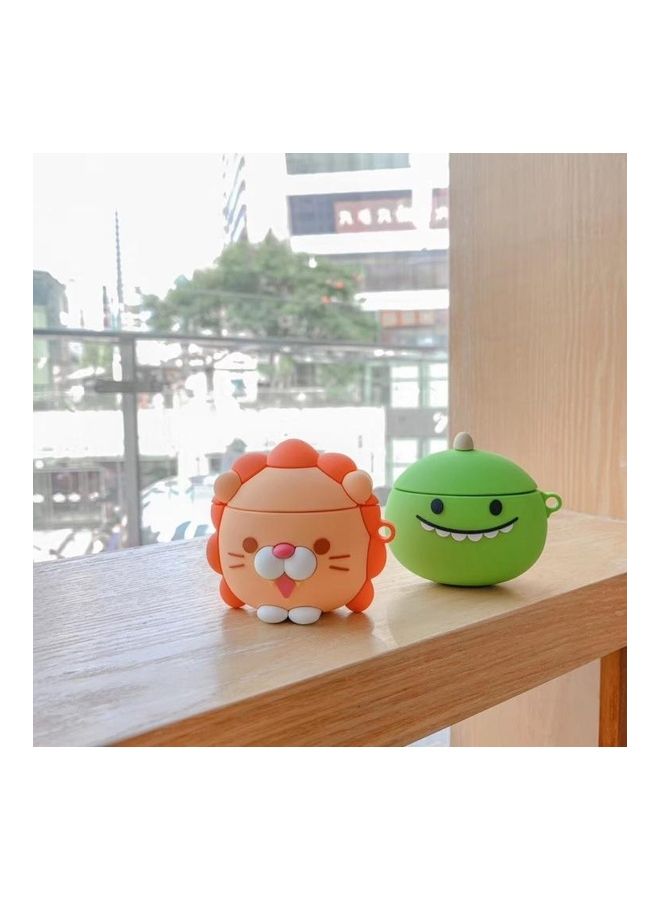 بي جي إم غطاء حماية واقي بتصميم أسد يناسب جميع أجهزة أبل آيربودز 1/2 برتقالي - Image 4