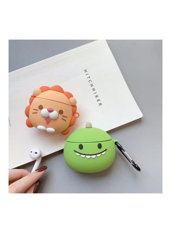 بي جي إم غطاء حماية واقي بتصميم أسد يناسب جميع أجهزة أبل آيربودز 1/2 برتقالي - Image 5