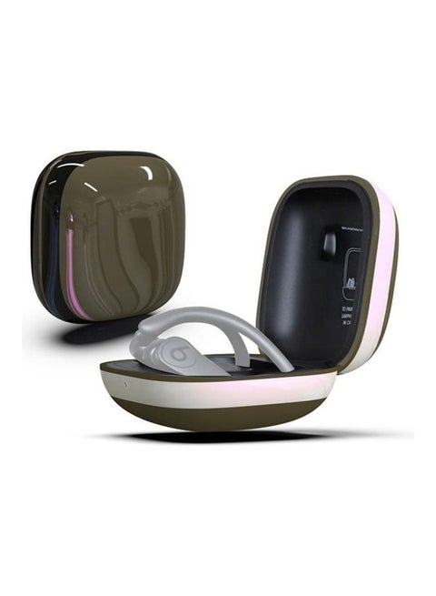 Mirror Surface Silicone with PC Protective Case For Beats Powerbeats Pro Dark Green