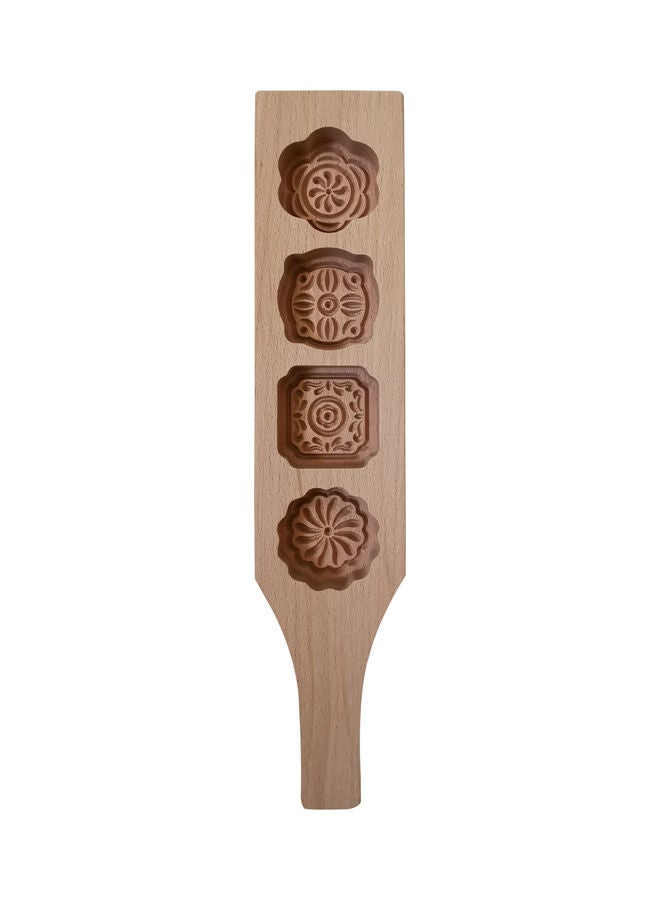 4-Flower Design Handmade Pastry Mold Brown - Image 1