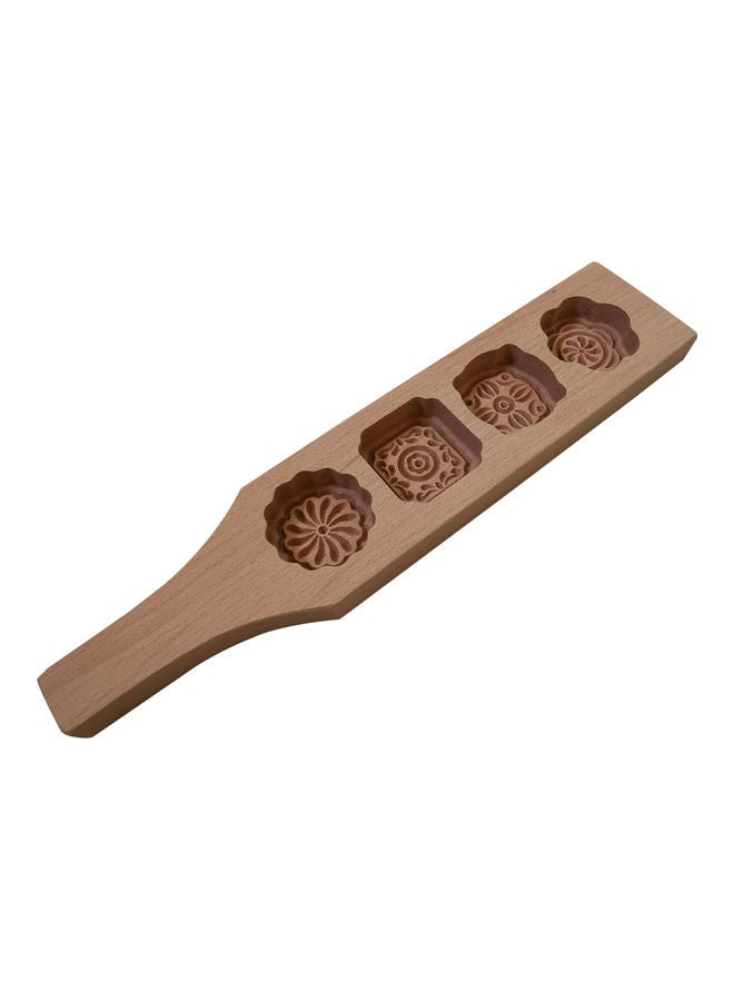 4-Flower Design Handmade Pastry Mold Brown - Image 2