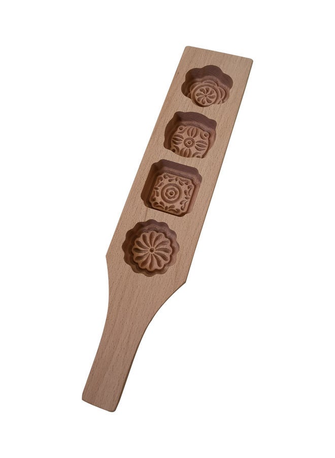 4-Flower Design Handmade Pastry Mold Brown - Image 3