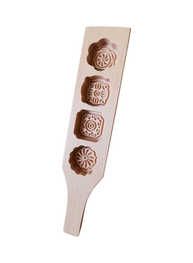 4-Flower Design Handmade Pastry Mold Brown - Image 4