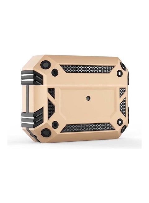 Iron Man Four-Corner Shockproof Earphone Protective Cover For AirPods Pro Gold