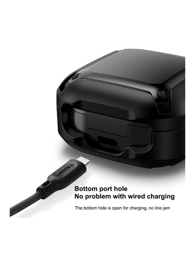 BGM Wireless Earphones Bumblebee Armor Protective Case with Hook For Samsung Galaxy Buds Red - Image 3