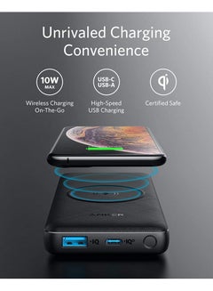 Anker Wireless 10,000mAh PowerCore III 10K Portable Charger with Qi-certified 10W Wireless Charging and 18W USB-C Quick Charge for iPhone 12, Pro, Pro Max, 11, Pro, iPad Black  - Image 2