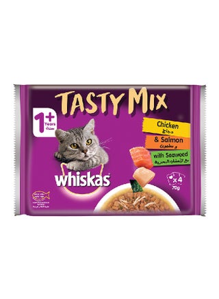 Tasty Mix Chicken And Salmon Multicolour 4x70grams - v1631184917/N50742169A_1