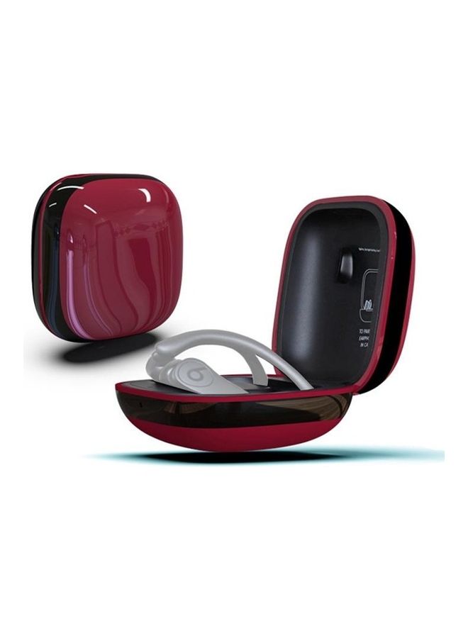 بي جي إم غطاء حماية من السيليكون والبولي كربونات بسطح عاكس لسماعات بيتس باوربيتس برو أحمر - Image 1