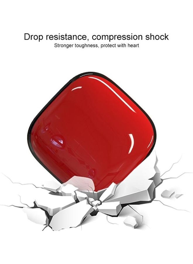 بي جي إم غطاء حماية من السيليكون والبولي كربونات بسطح عاكس لسماعات بيتس باوربيتس برو أحمر - Image 2