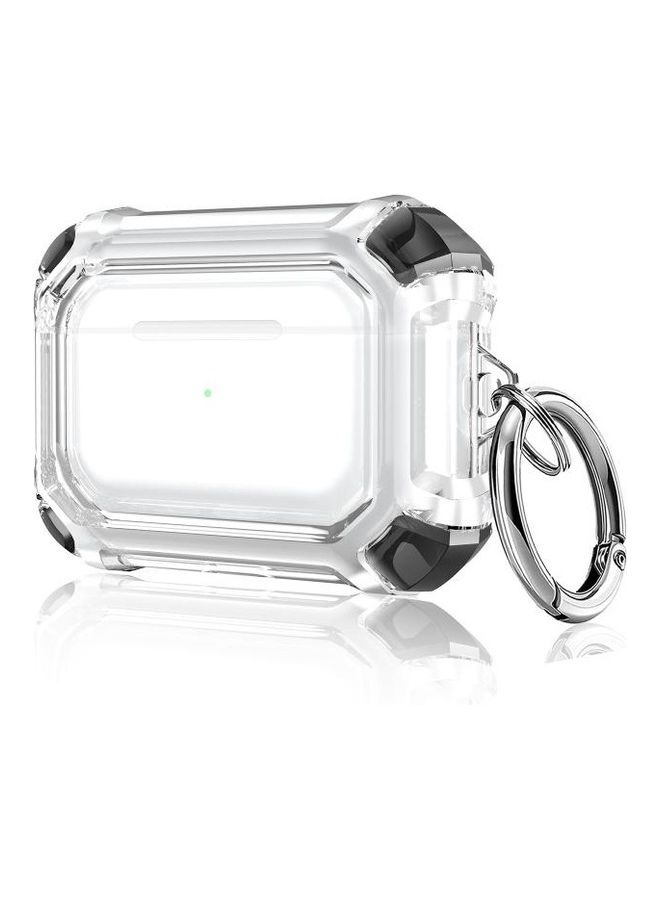 بي جي إم غطاء حماية واق مضاد للسقوط مزود بأربع زوايا لسماعة الأذن اللاسلكية مع مشبك لسماعات أبل آيربودز برو أسود/ أبيض - Image 1