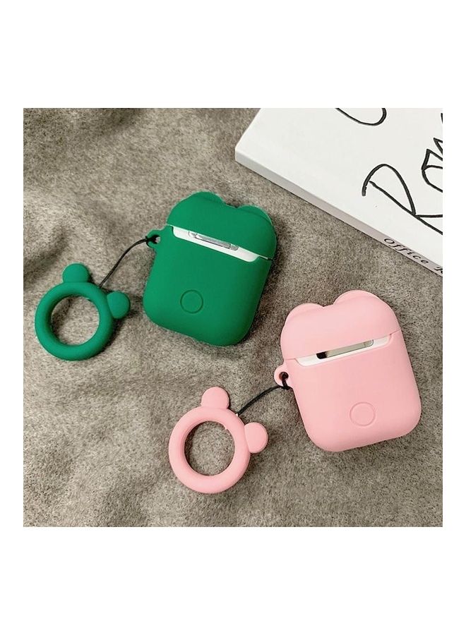 BGM Little Frog Shape Silicone Earphone Protective Case with Ring Buckle For Apple AirPods Green - Image 3