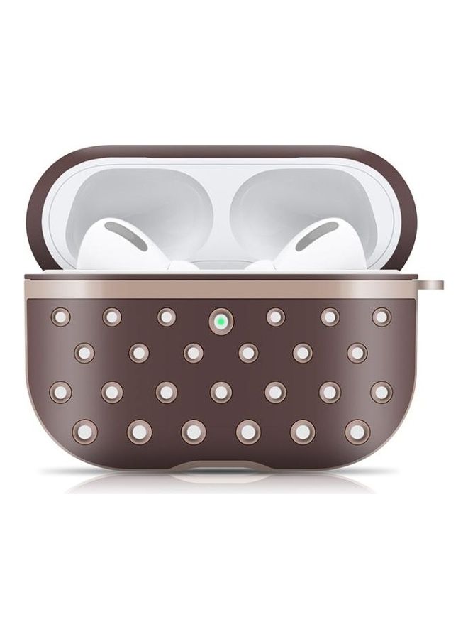 BGM Wireless Earphone Honeycomb Silicone Protective Case For AirPods Pro Brown - Image 1