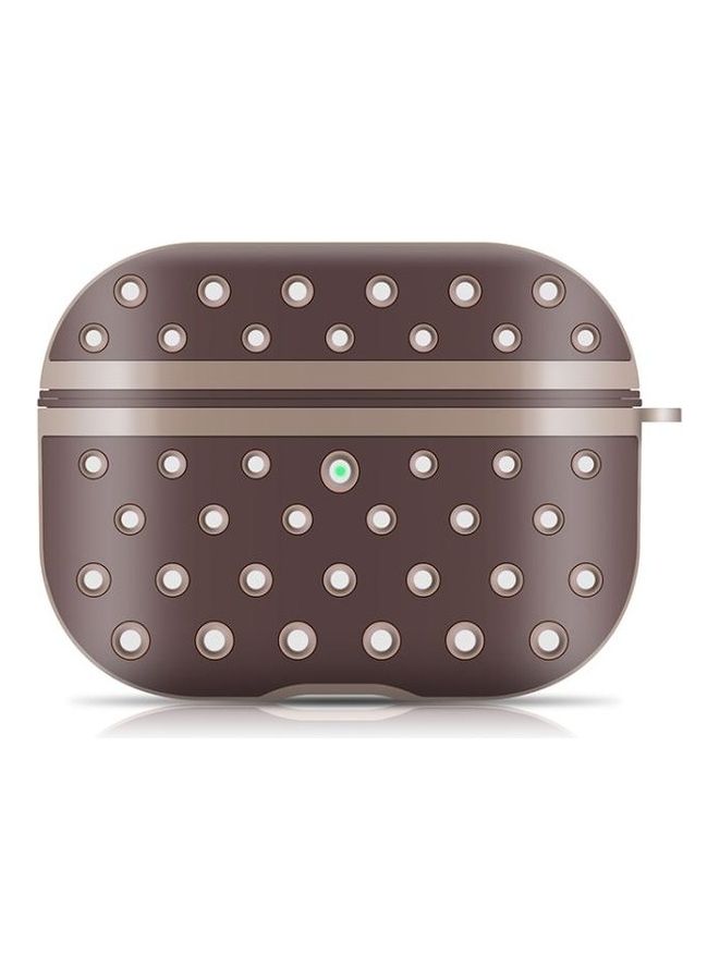 BGM Wireless Earphone Honeycomb Silicone Protective Case For AirPods Pro Brown - Image 3