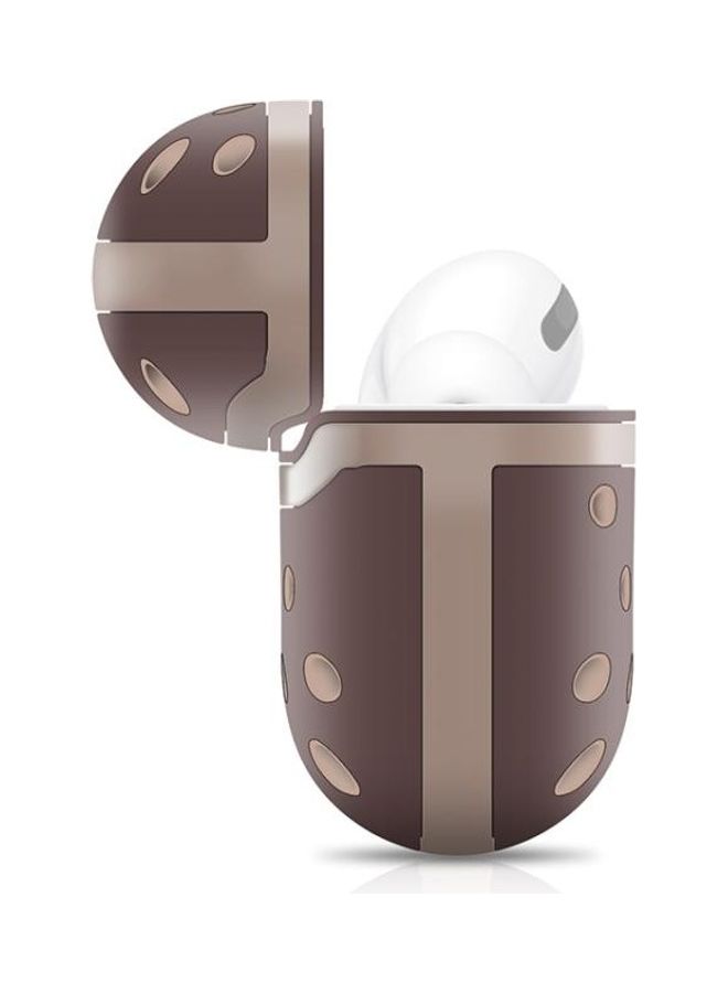 BGM Wireless Earphone Honeycomb Silicone Protective Case For AirPods Pro Brown - Image 4