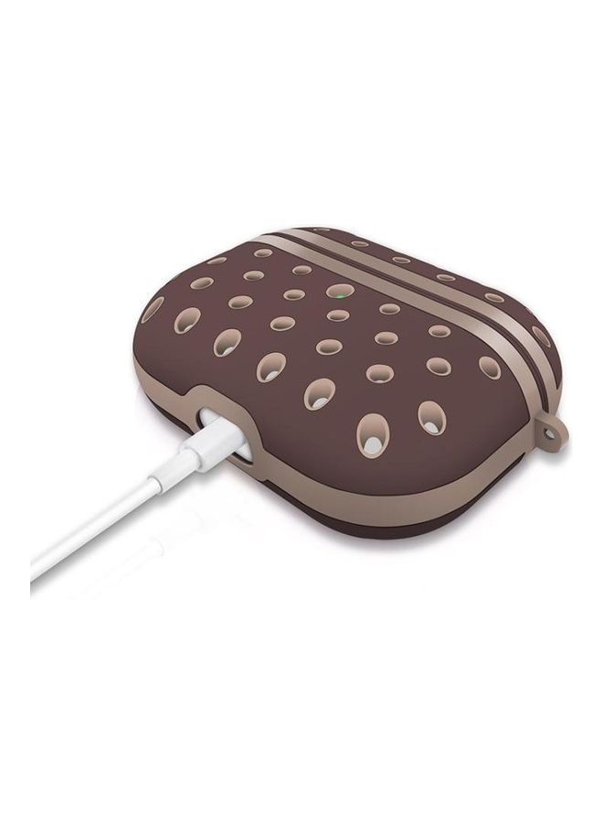 BGM Wireless Earphone Honeycomb Silicone Protective Case For AirPods Pro Brown - Image 5