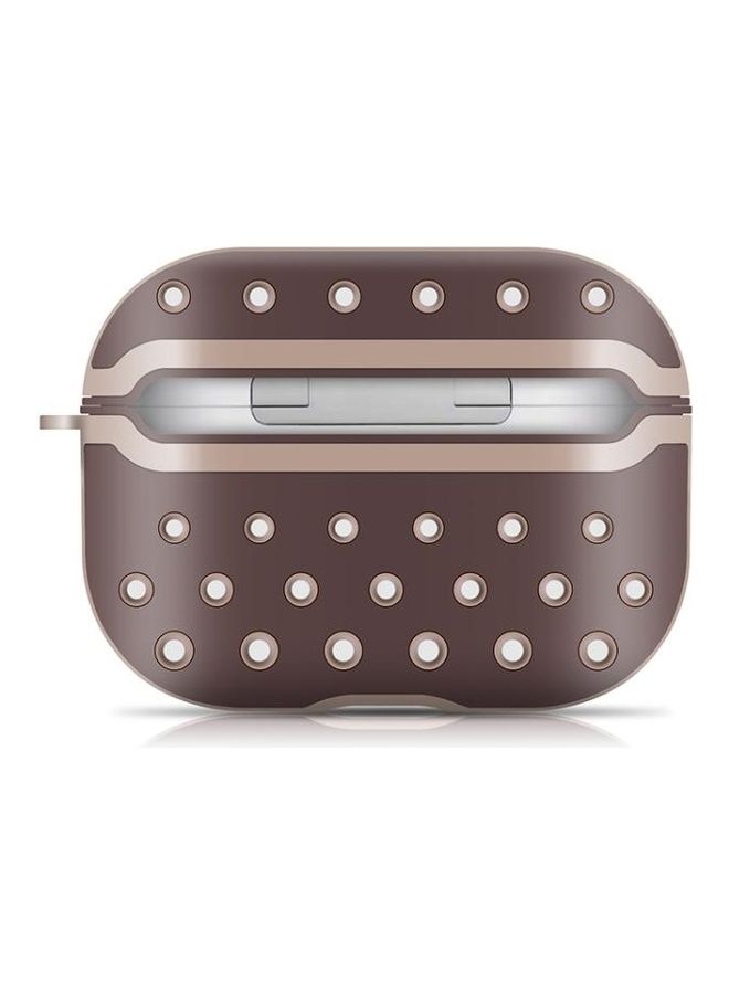 BGM Wireless Earphone Honeycomb Silicone Protective Case For AirPods Pro Brown - Image 2