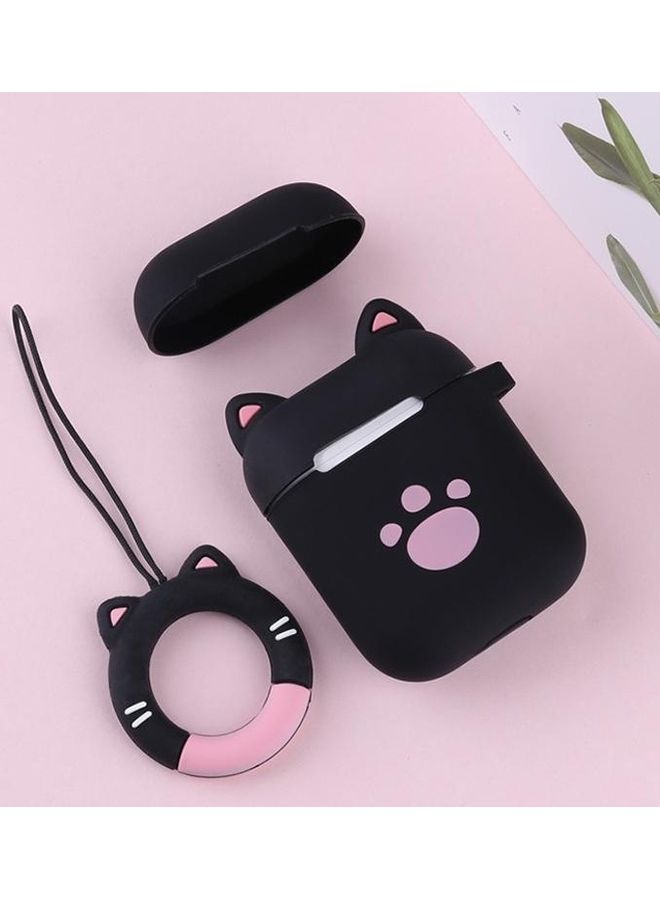 بي جي إم غطاء حماية واقٍ من السيليكون بتصميم عين قطة لطيفة لسماعات أبل آير بودز الجيل 1/ 2 متعدد الألوان - Image 1