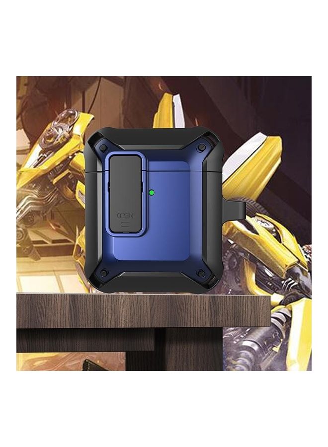 بي جي إم غطاء حماية واق مضاد للصدمات مصنوع من السيليكون بتصميم على شكل نحلة طنانة مع مفتاح لسماعات آيربودز 1/2 أسود/أزرق - Image 1