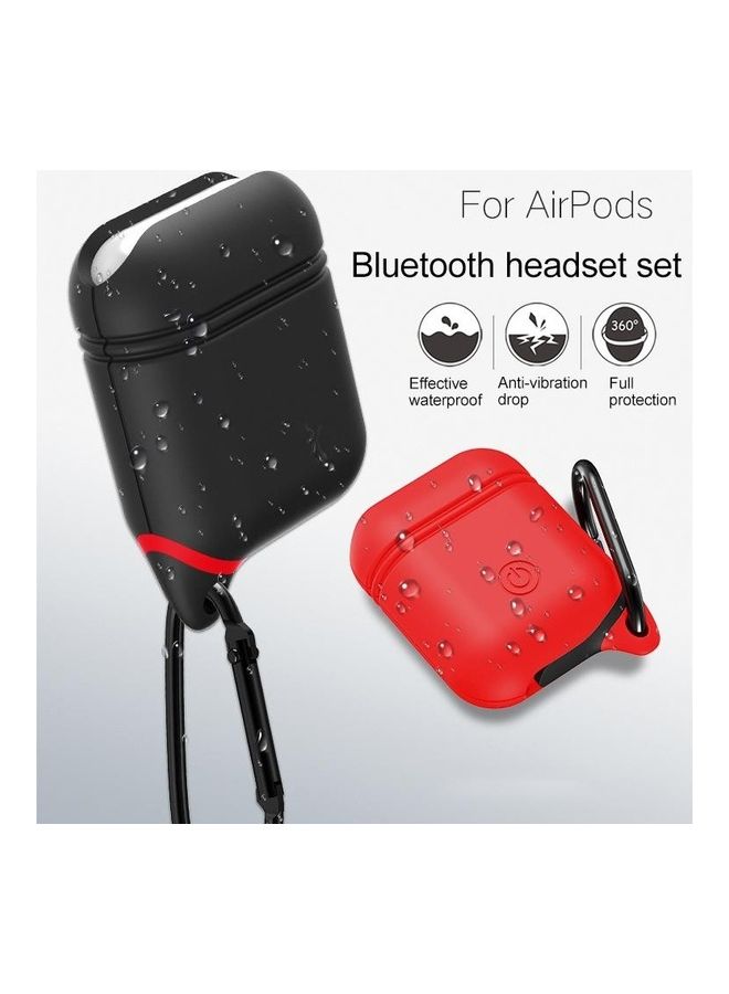 BGM - Soft Silicone Bluetooth Earphone Protective Cover Skin with Carabiner for Apple AirPods 1/2 Green - Image 1