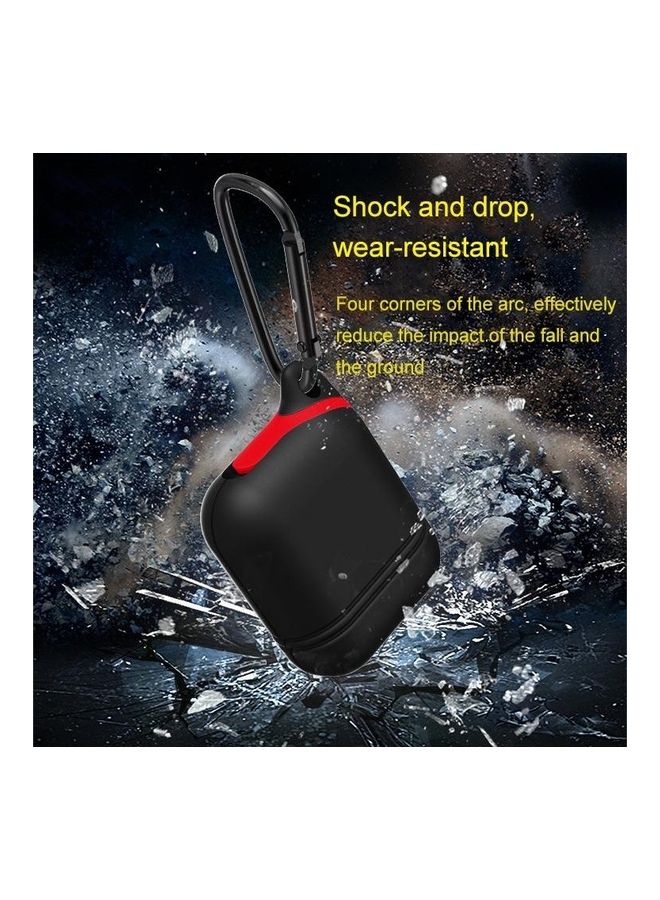 BGM - Soft Silicone Bluetooth Earphone Protective Cover Skin with Carabiner for Apple AirPods 1/2 Green - Image 1