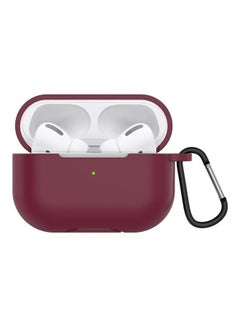 Solid Color Silicone Earphone Protective Case with Hook for AirPods 3 Red