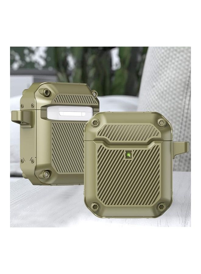 BGM Shield Armor Waterproof Wireless Earphone Protective Case For AirPods 1/2 Army Green - Image 1