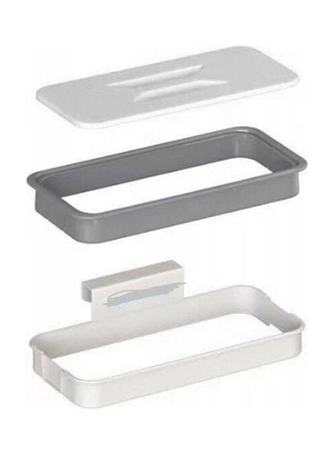 Portable Hanging Trash/Waste Bag Holder With Lid Grey/White 25x5.5x13.5cm - Image 2