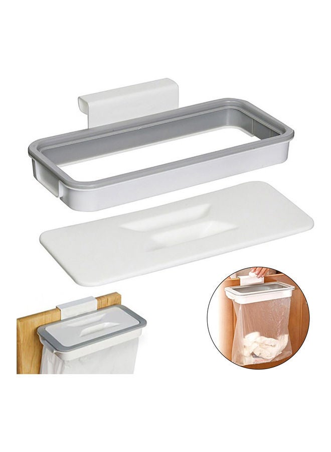 Portable Hanging Trash/Waste Bag Holder With Lid Grey/White 25x5.5x13.5cm - Image 3