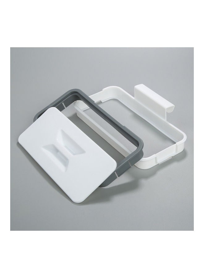 Portable Hanging Trash/Waste Bag Holder With Lid Grey/White 25x5.5x13.5cm - Image 4