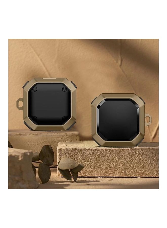 بي جي إم غطاء حماية ثاندر واقٍ مضاد للسقوط لسماعات الأذن اللاسلكية مزود بخطاف لسماعات سامسونج جالاكسي بادز لايف بني/أسود - Image 1