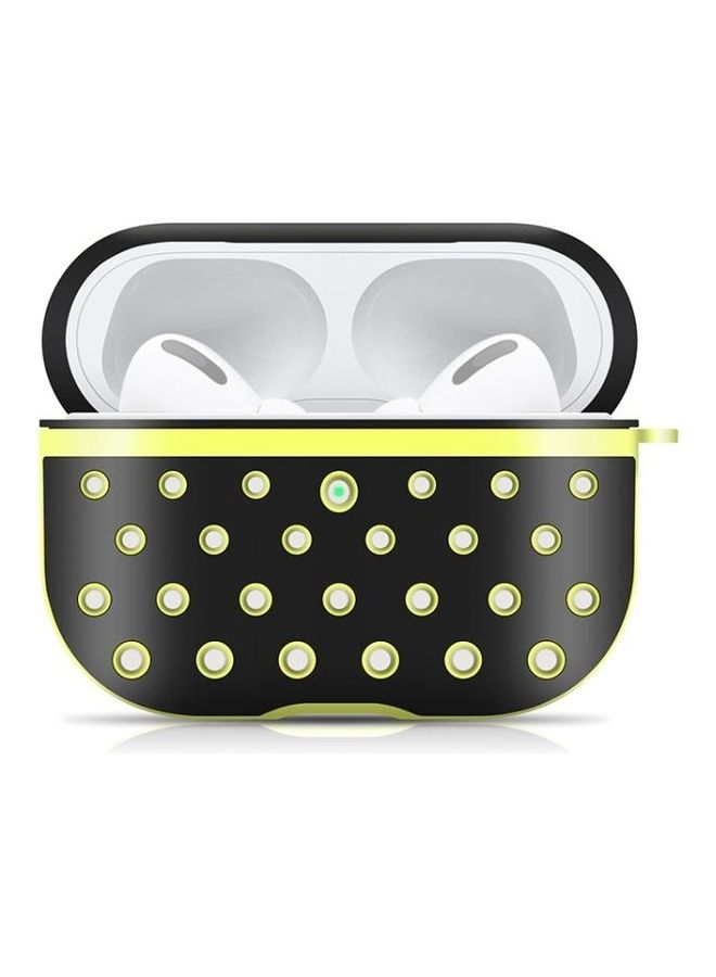 BGM Wireless Earphone Honeycomb Silicone Protective Case for AirPods Pro Black/Yellow - Image 1