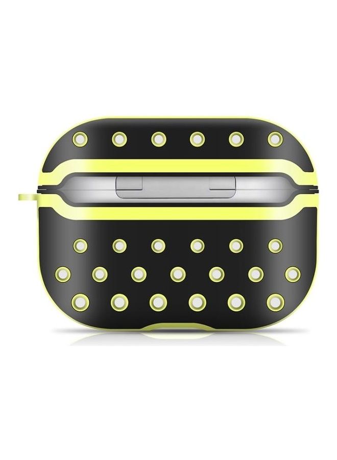 BGM Wireless Earphone Honeycomb Silicone Protective Case for AirPods Pro Black/Yellow - Image 2