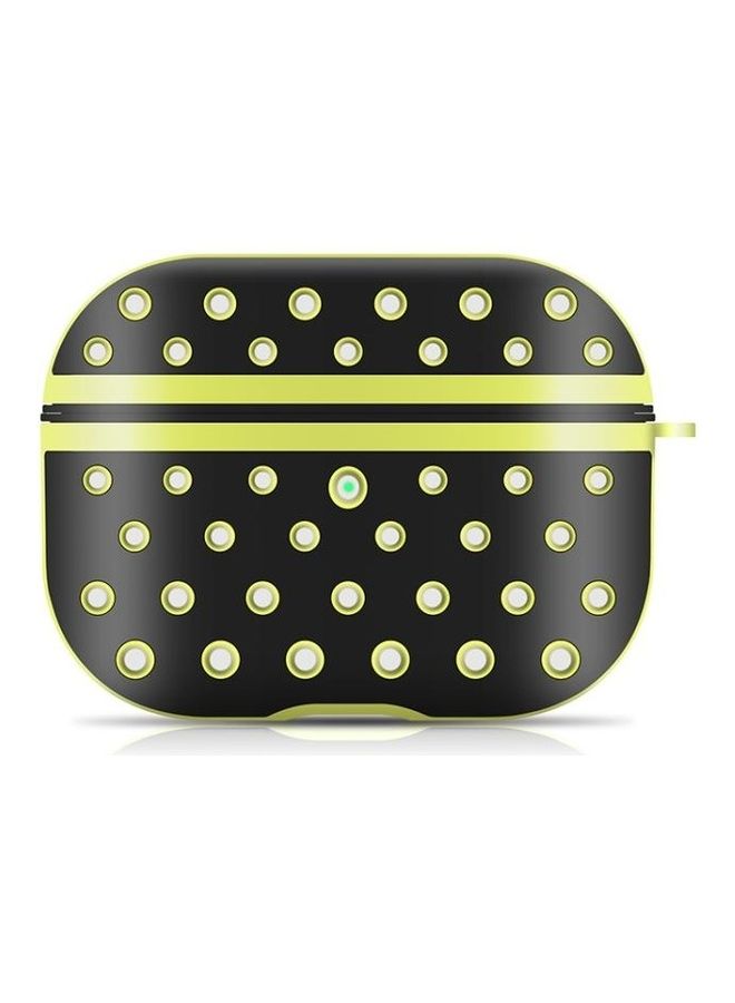 BGM Wireless Earphone Honeycomb Silicone Protective Case for AirPods Pro Black/Yellow - Image 3