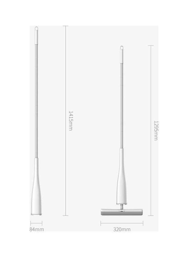 Generic - Handheld Sponge Standing Space Saving Floor Mop White 42 x 10 x 15cm - Image 1