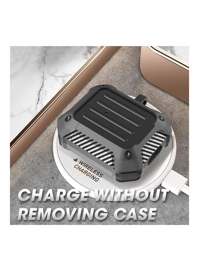 BGM Wireless Earphones Carbon Fiber Luggage Protective Case For AirPods 1/2 Generation Grey - Image 5