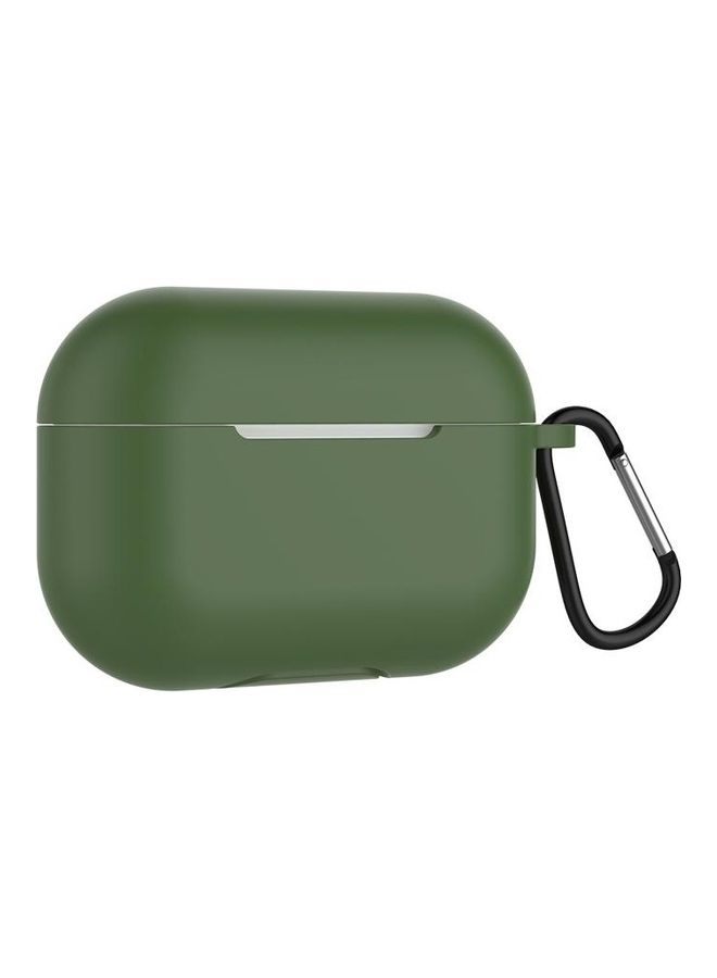 BGM - Solid Colour Silicone Earphone Protective Case for AirPods 3 with Hook Green - Image 1