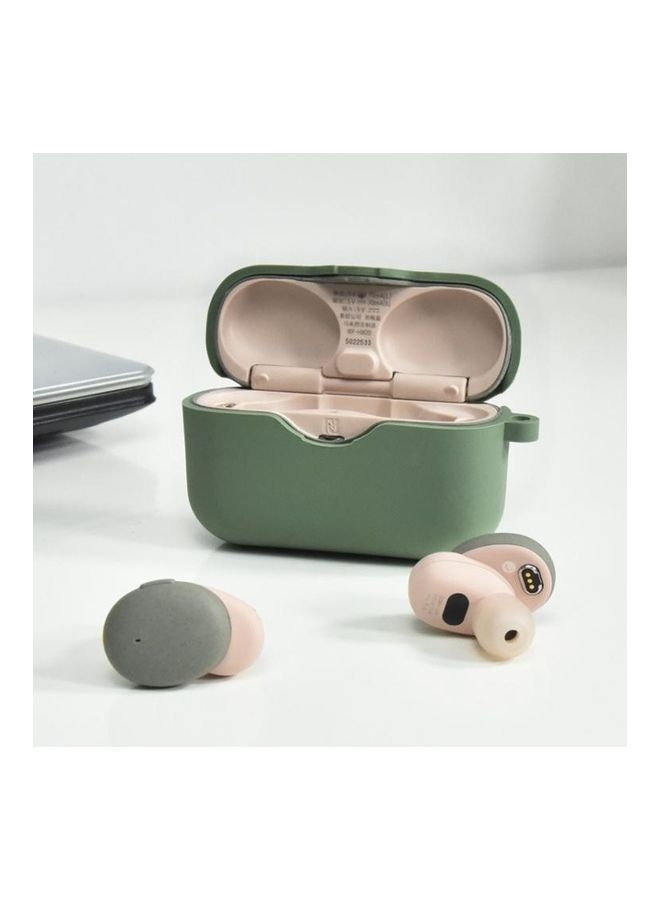 BGM 2-Piece Liquid Silicone Protective Cover Case for Sony WF-H800 Green - Image 3