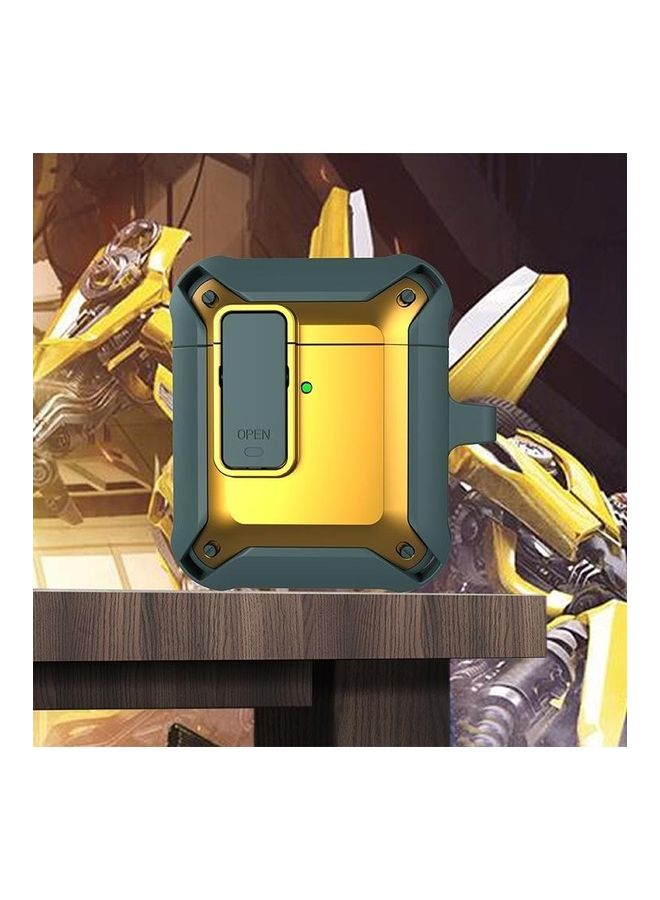 بي جي إم غطاء حماية واق من السيليكون بتصميم نحلة طنانة مع مفتاح لسماعات آيربودز الجيل 1/2 رمادي/أصفر - Image 1