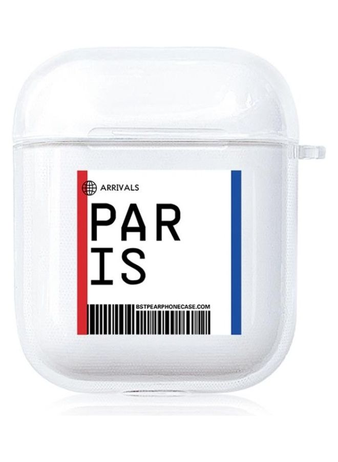 بي جي إم غطاء حماية واق من البولي يوريثان الحراري مزين بملصق تذكرة سفر لسماعات أبل آيربودز 1/2 متعدد الألوان - Image 1