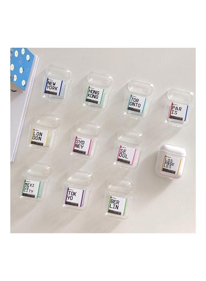 بي جي إم غطاء حماية واق من البولي يوريثان الحراري مزين بملصق تذكرة سفر لسماعات أبل آيربودز 1/2 متعدد الألوان - Image 5