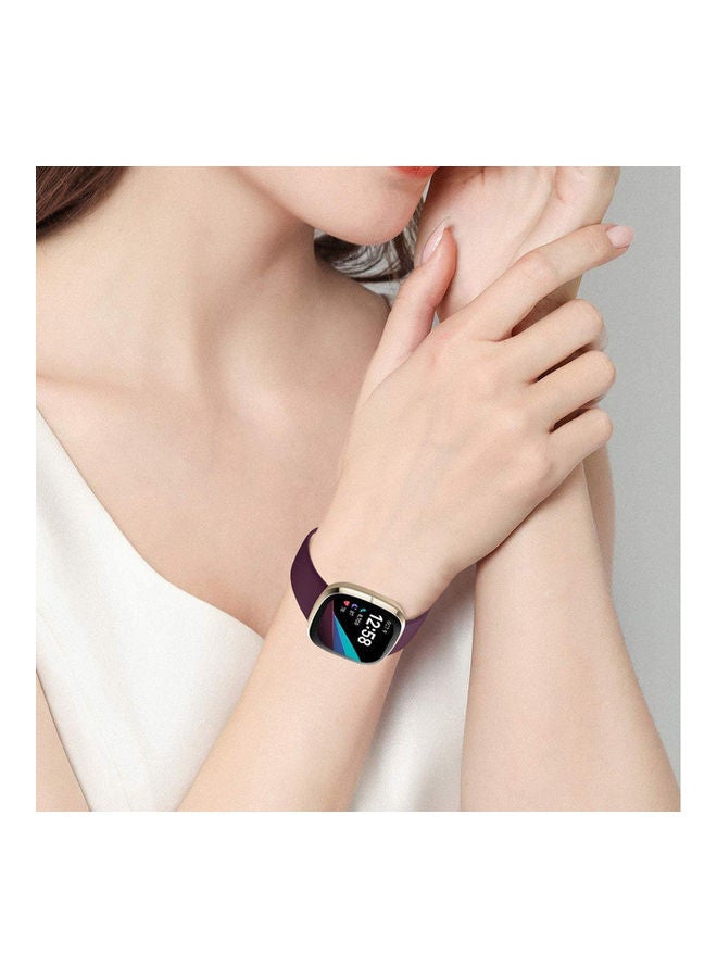 MARGOUN Replacement Band Silicone Sport Strap for Fitbit Versa 3/Sense SmartWatch Purple - Image 4