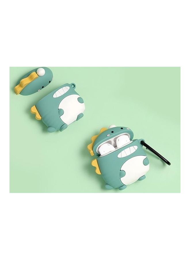 BGM Cute Little Dinosaur Shaped Earphone Silicone Protective Case with Hook For Apple  AirPods Multicolour - Image 4