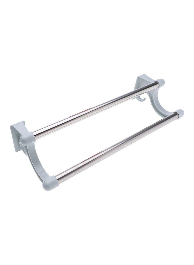 No Drilling Hanging Holder Rack Towel Bar Organizer Blue/Silver 37 x 17 x 10.5cm  - Image 1